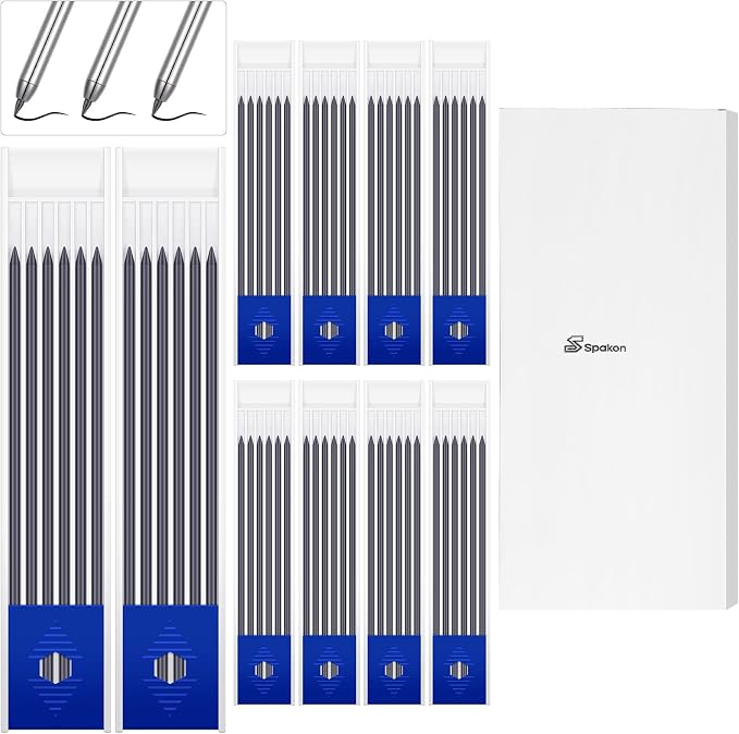 Spakon 60 Pcs 2.8mm Lead Refill Carpenter Construction Pencils Marker Lead - Image 2