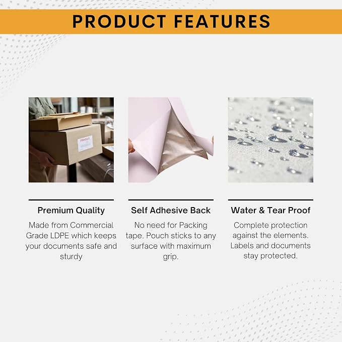 1000 Pack 7"x10" Shipping Label Sleeves – Clear Self-Adhesive Packing Slip - Image 3