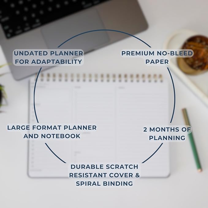 Merely Home Undated Daily Planner | 8.25” x 11.75” Work To-Do Notebook | ADHD - Image 8