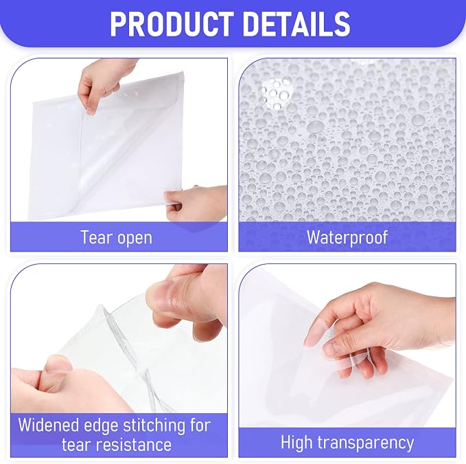 Outus Self Adhesive Shop Ticket Holders Clear Plastic Sleeves Adhesive Pockets - Image 6