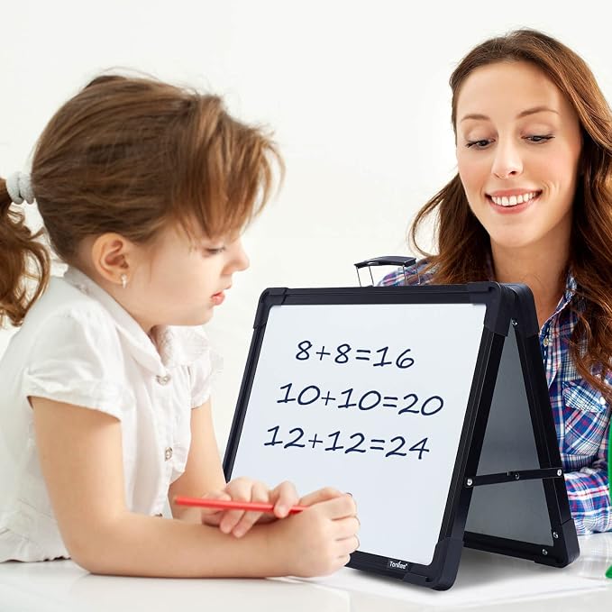 Small Dry Erase White Board – TANKEE Magnetic Desktop Foldable Whiteboard - Image 3