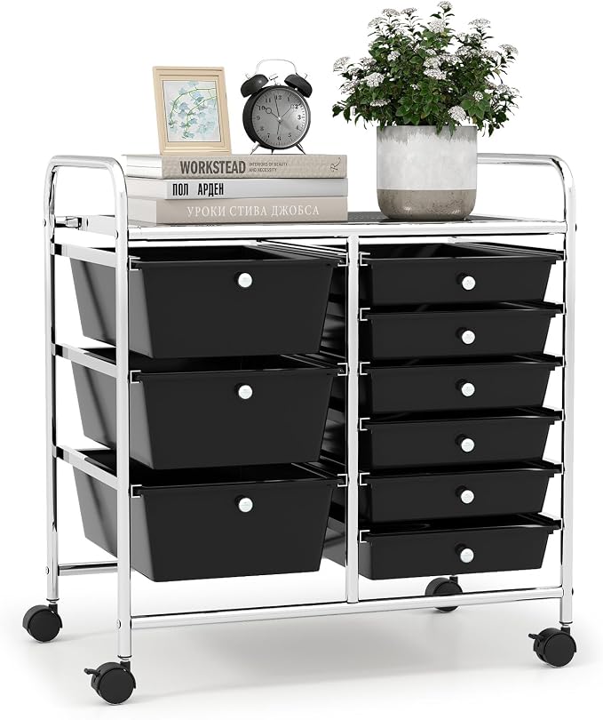 LDAILY 9 Drawer Rolling Storage Cart, Rolling Cart by LDAILY