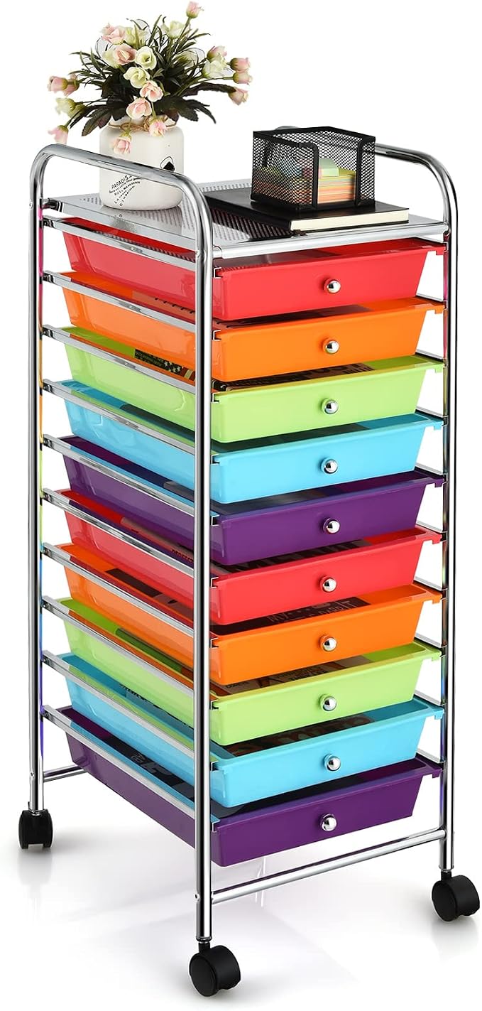 GLACER 10 Drawers Rolling Cart, Storage Cart by GLACERGrowupinhappiness