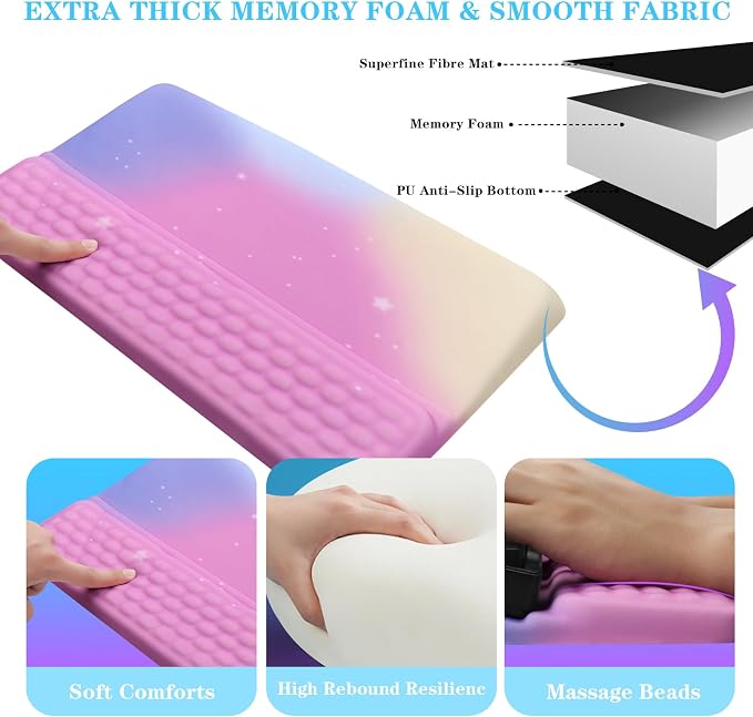 Computer Keyboard Stand with Wrist Rest, Ergonomic Tilted Keyboard Holder - Image 5