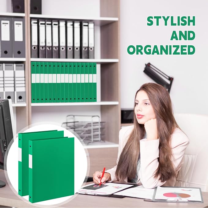 Henoyso 16 Pcs 3 Ring Binder 0.5 Inch Round Fits Letter Size 8.5'' x 11'' Paper - Image 5