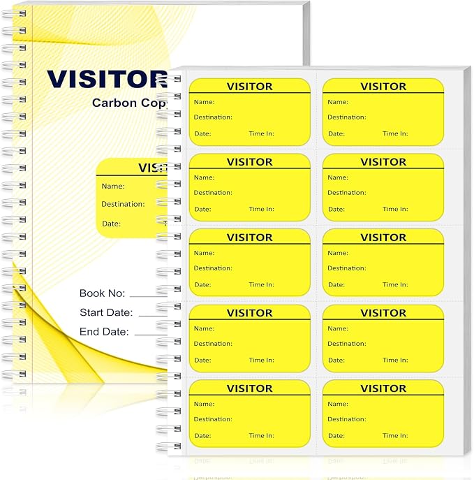 300 Visitor Badges Stickers Visitor Log Book by Unknown