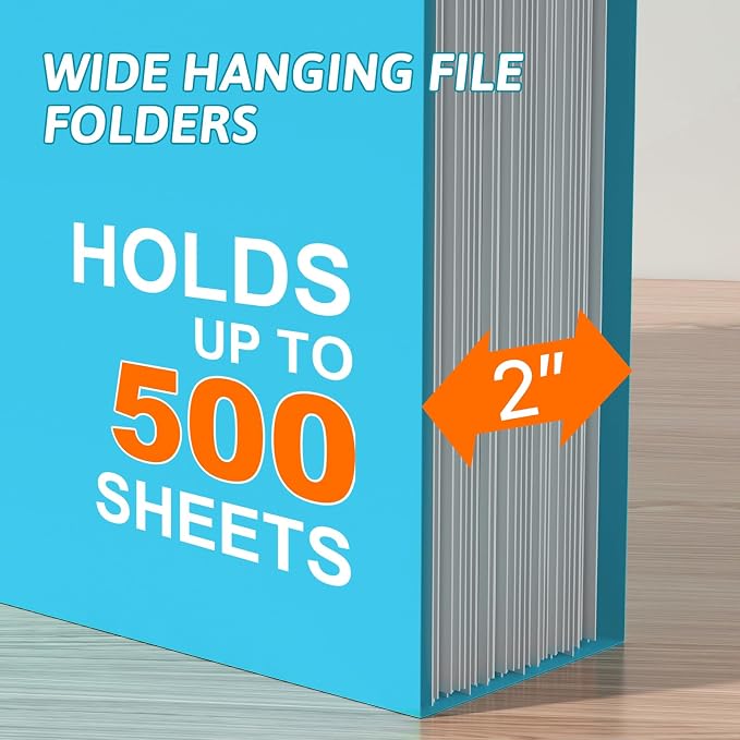 Nordun Extra Capacity Plastic Hanging File Folder Letter Size, 12 Pack - Image 4