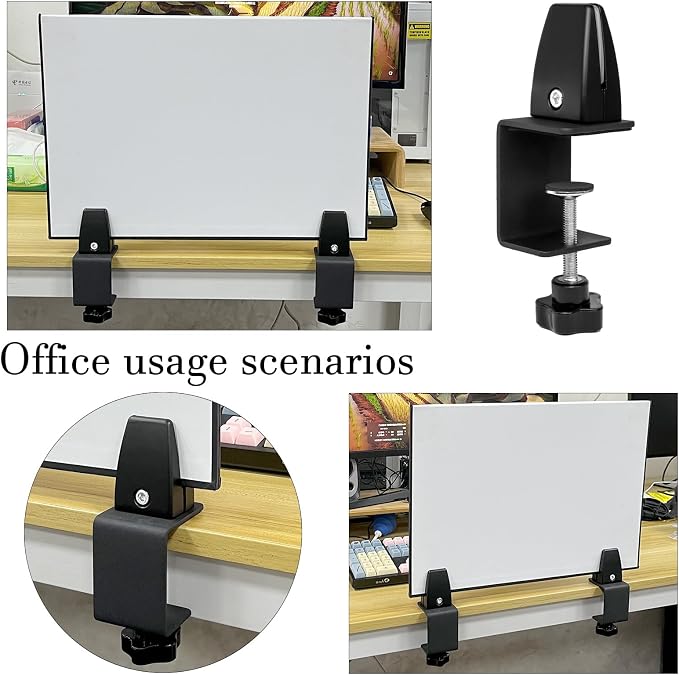 6-Pack Sneeze Guard Clamps for 1/8" to 1" Thick Panels, Adjustable Desk - Image 6