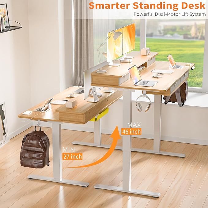 ExaDesk 55 * 30 Inches Electric Standing Widened Desk Adjustable Height - Image 4
