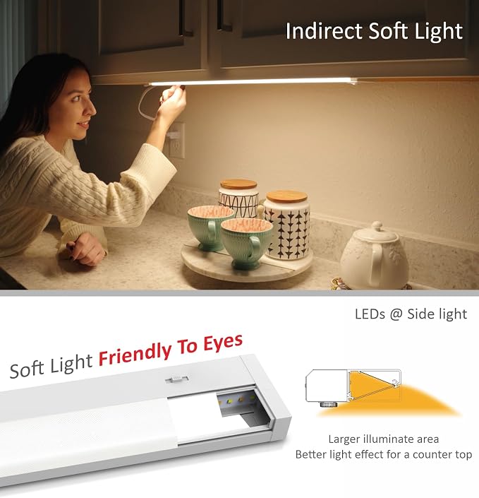 Leetdud LED Under Cabinet Lighting Hardwired or Plug in, 40 Inch 20W, Dimmable - Image 7