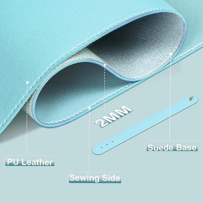 Leather Desk Pad Protector, 39.4'' X 17'' Large Mouse Pad, Office Desk Mat - Image 2
