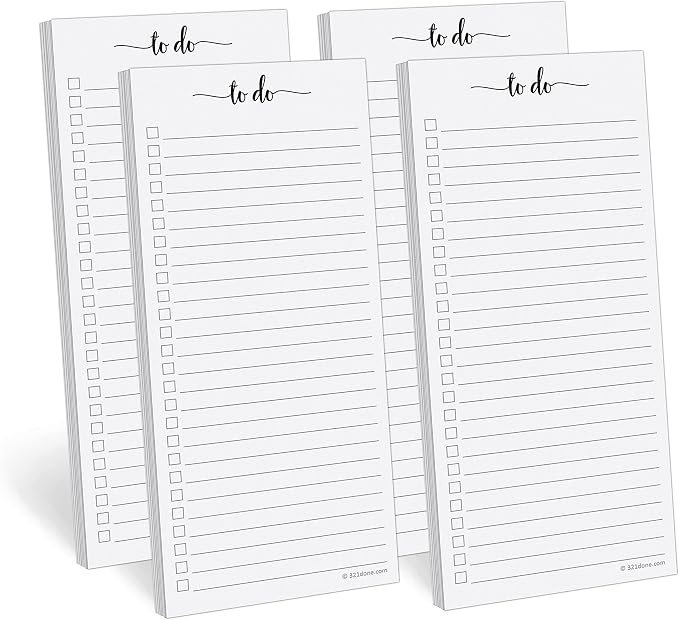 321Done To Do List Notepad 4-Pack, 3.7 x 8.5 by 321Done