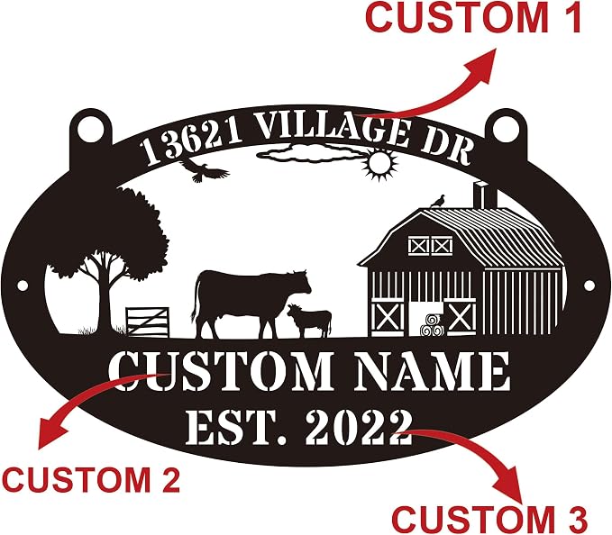 Custom Farmhouse Metal Sign | Personalized Last Name & Established Date Farm - Image 4