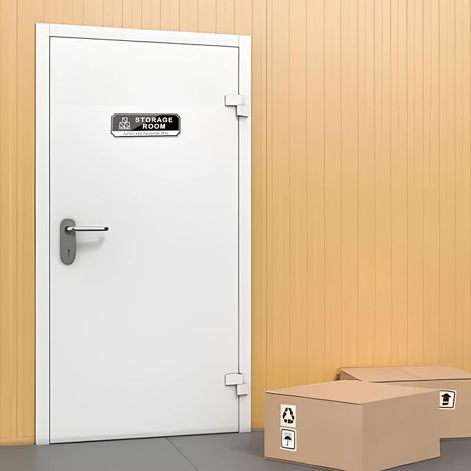 Storage Room Door Sign for Business, Self-Adhesive Durable Modern Storage Room - Image 6