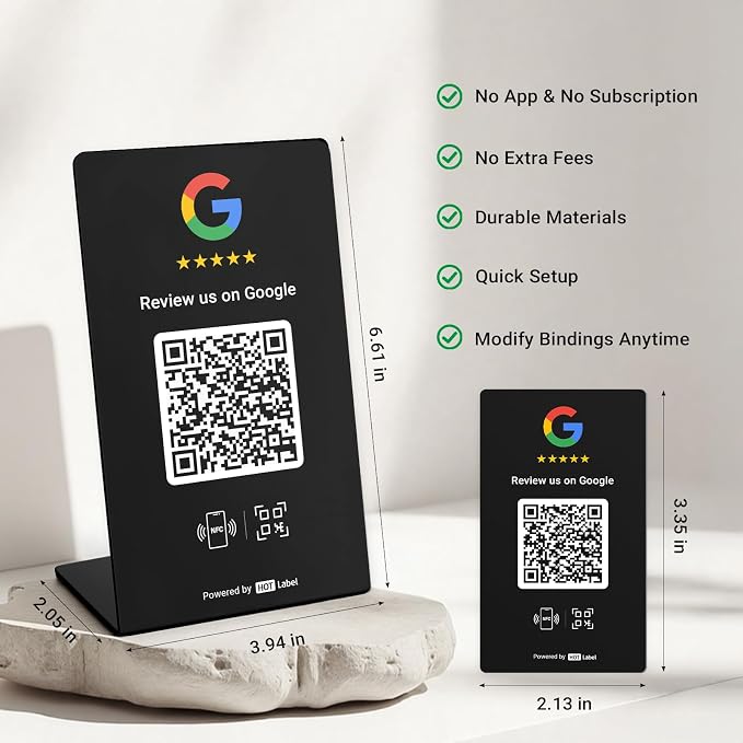 HotLabel – Google Review Stand 1-Pack – Bonus Google Review Tap Card 1-Pack – - Image 3