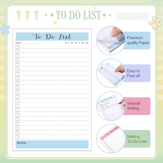 Censen 10 Packs To Do List Notepads, Simple Daily Reminder Checklist Planner - Image 3