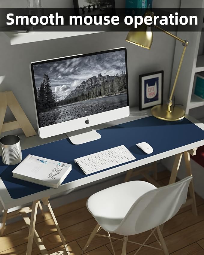 Leather Desk Pad Protector, Large Desk Mat, Mouse Pad, Non-Slip PU Leather Desk - Image 4