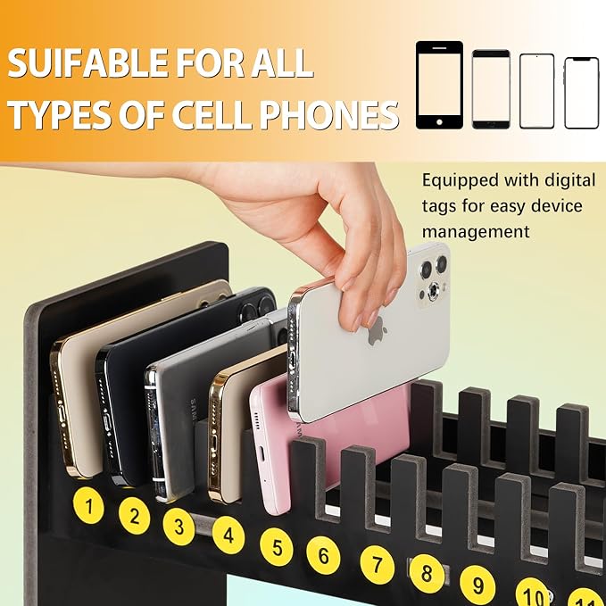 Ozzptuu Cell Phone Holder Classroom Cell Phone Storage 2-Tier Multiple Cell - Image 3