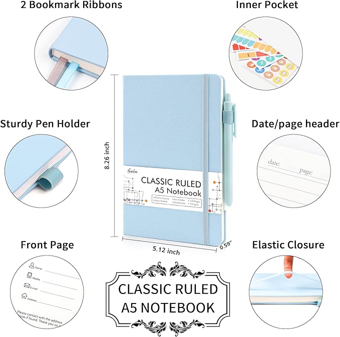 feela 18 Pack Journal Notebook for Work, Business Notebook Bulk Hardcover Lined - Image 2
