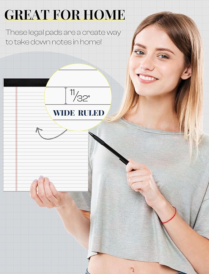 Legal Pads 8.5 x 11 White Note Pads 8.5 x 11 In 2 Pack Notepads 8.5 x 11 - Image 3