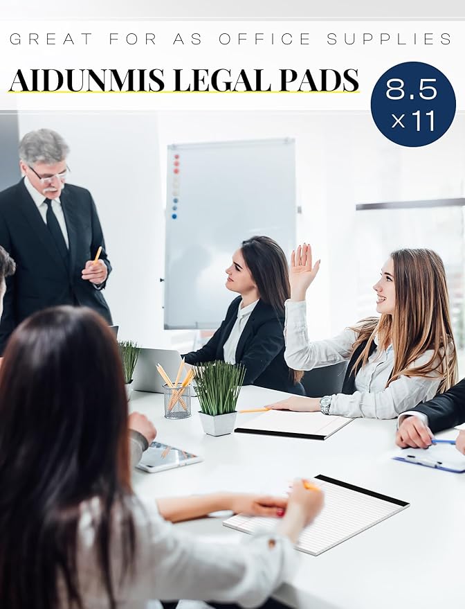 6 Pack 8.5 x 11 Legal Pads for Office Supplies Paper Pads 8.5 x 11 White Note - Image 6