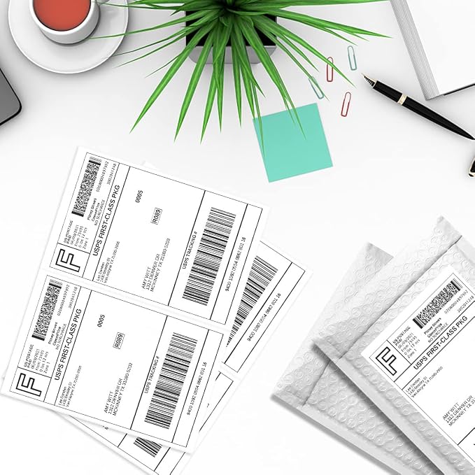 BESTEASY 1000 Half Sheet Self Adhesive Shipping Labels, Laser/Ink Jet White - Image 6