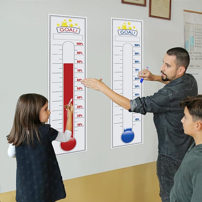 Fundraising Thermometer, With Removable Stickers And 3 Color Dry Erase Markers - Image 6