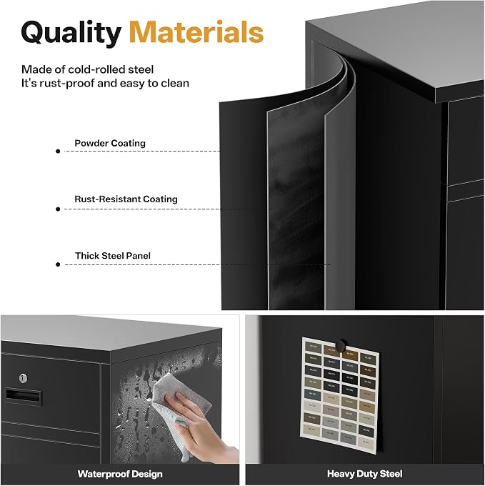 TaskStorz Metal Storage Cabinet, 36 Inch Tall Metal Garage Cabinet - Image 4