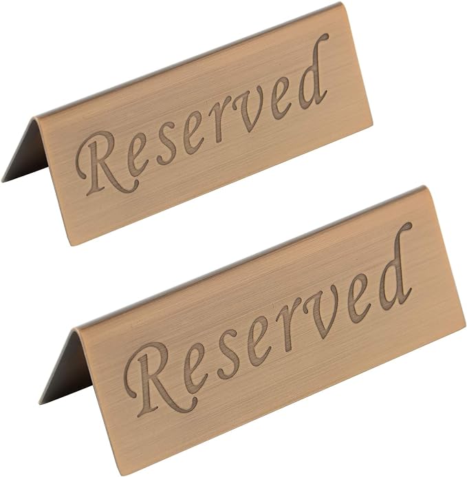 Reserved Sign - 10 Year's Use Stainless Steel Tabletop Sign Desk Top Stand Tent by JDYOOMI