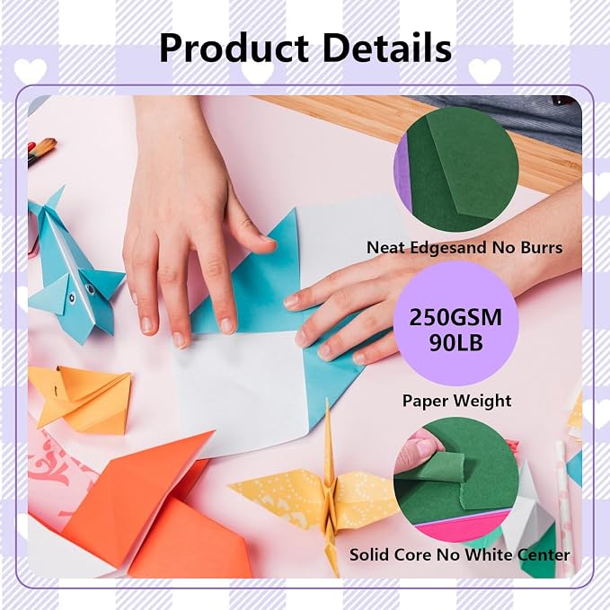 15 Sheets Purple Cardstock 12"x12", 250gsm/90lb Heavyweight Cover Cardstock - Image 3