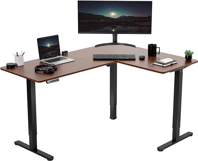 VIVO Electric Corner 63 x 47 inch L-Shaped Standing Desk, Memory Height by VIVO