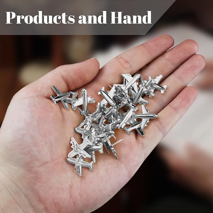 Silver-Tone Airplane Push Pins 30 Pack - Image 5