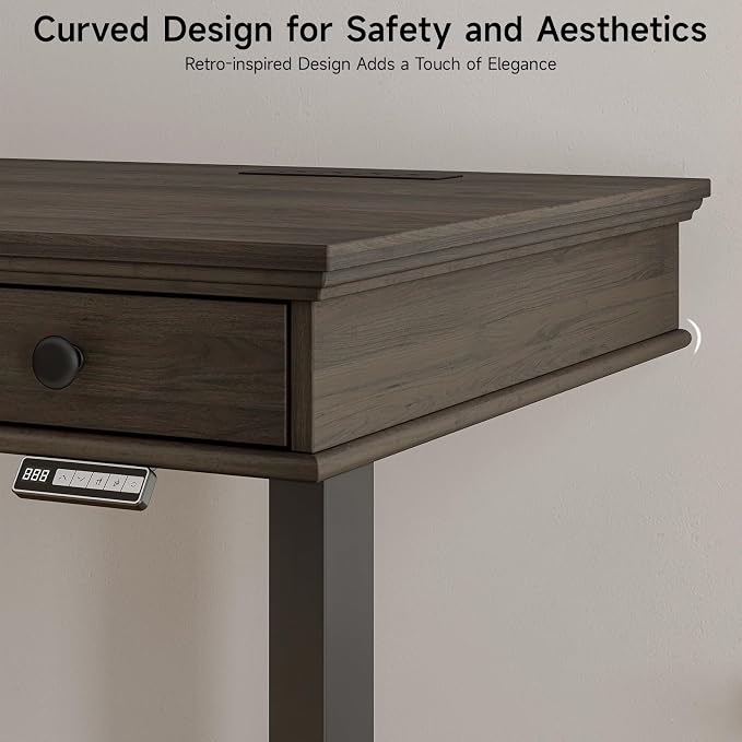 ONBRILL Standing Desk with Drawers, 55 x 23 Inch Electric Height Adjustable - Image 3