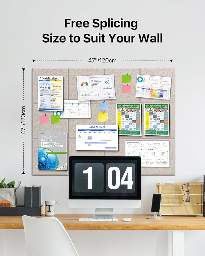 Large Cork Boards for Walls, Cork Boards for Office Decor, Felt Board - Image 2