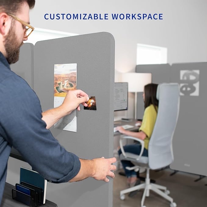 VIVO Freestanding 24 x 66 inch Privacy Panel, Mobile Cubicle Divider, Single 24 - Image 7