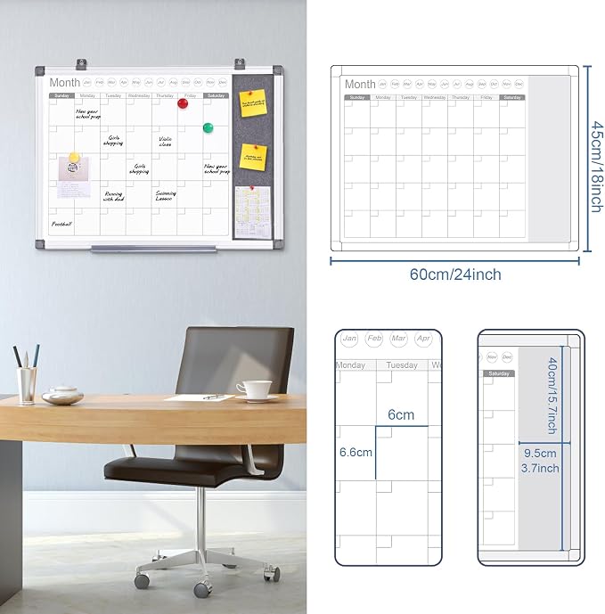MAKELLO Dry Erase Calendar for Wall 24" x 18" - Image 2