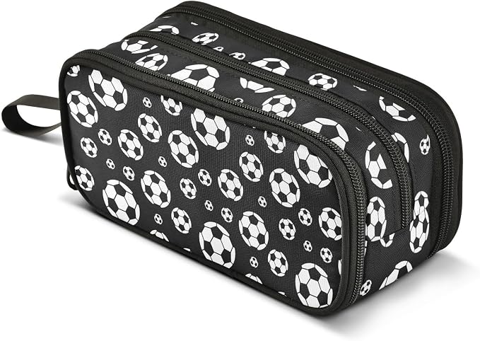 BOENLE Football Soccer Pencil Case Box Boys Girls Large Pencil Pouch Zipper by BOENLE-WELCOMEYOURCOMING