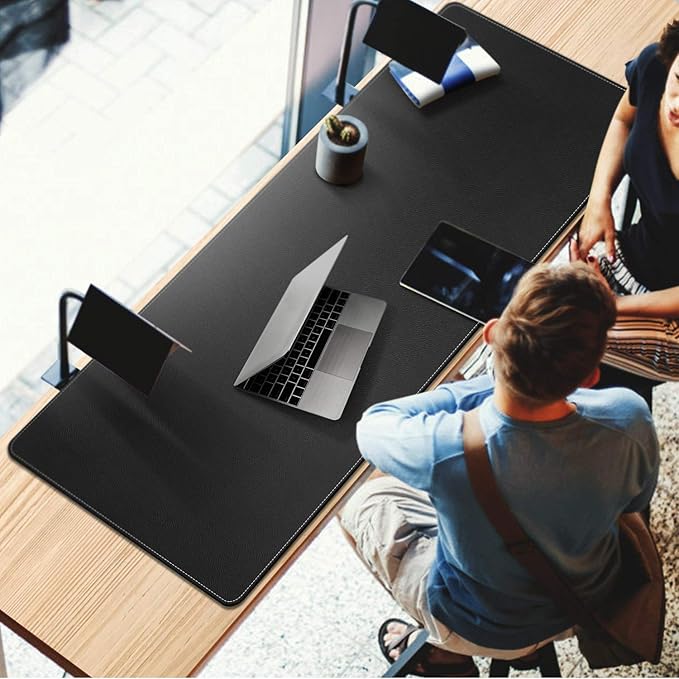 CENNBIE 59" x 27.5" Large Leather Desk Mat, Extended Mega Size Mouse Pad - Image 3