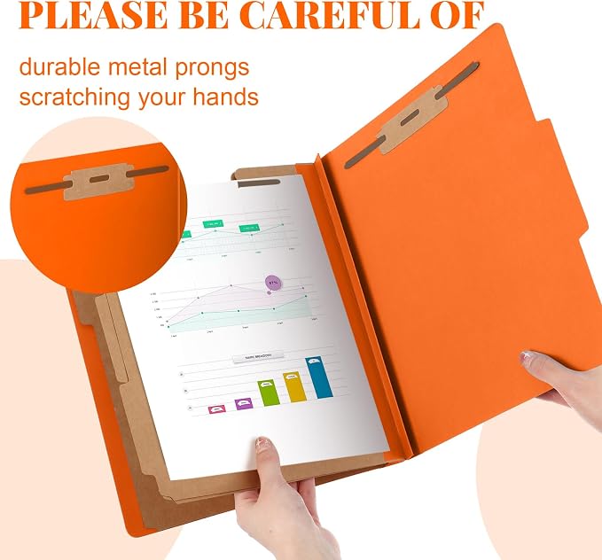 Skyygemm 24 Pcs Classification Folders Letter Size, 3 Divider Pressboard File - Image 4