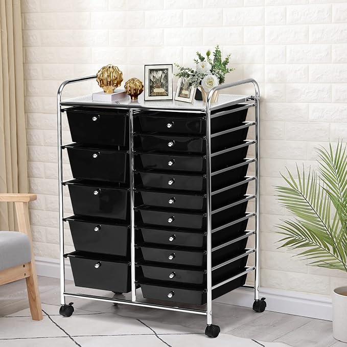 GLACER 15 Drawers Rolling Cart, Storage Cart - Image 2