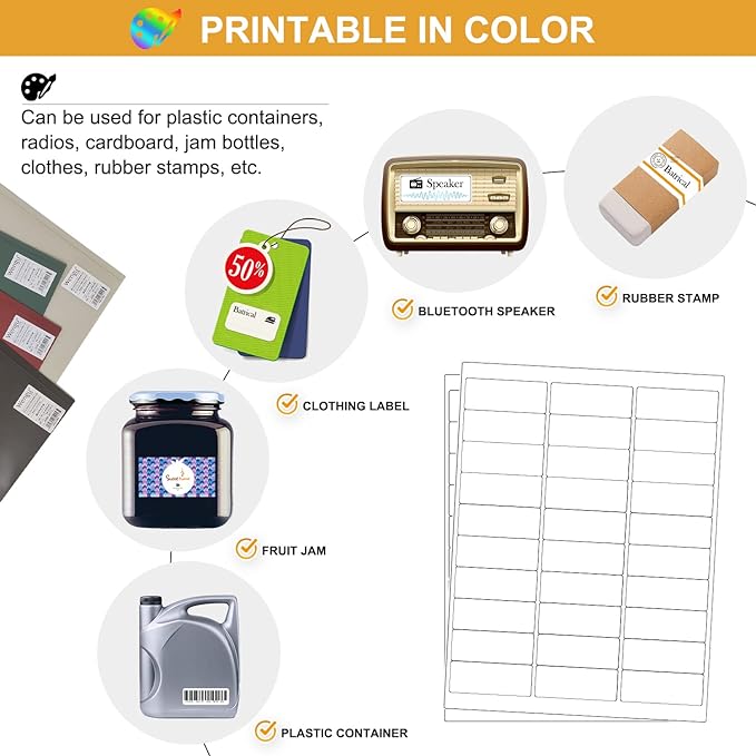 1" x 2-5/8" Address Labels 1500 Labels Sticker Paper - Image 5