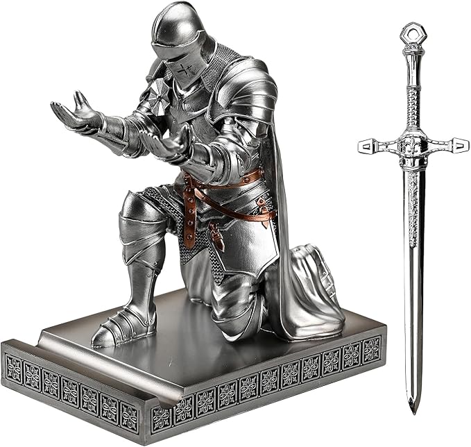 Amoysanli Medieval Armored Warrior Wearing Outerwear, Mobile Phone Stand Knight - Image 2