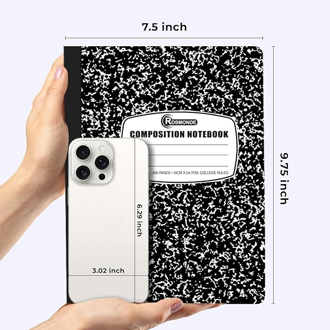 Rosmonde College Ruled Composition Notebooks 5 Pack, 200 Pages, 9-3/4" x 7-1/2" - Image 3