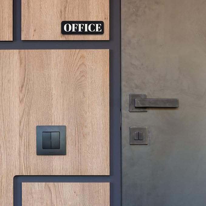 PATIKIL Office Sign, 2 Pack Acrylic 6"x2" Self Adhesive Door Sign Sticker - Image 6