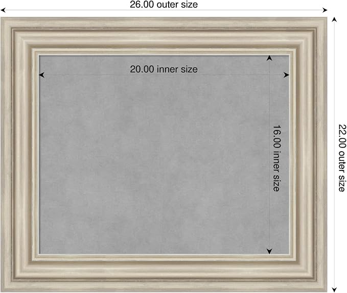 Amanti Art Silver Framed Magnetic Board 22x26 Small Vision Board - Image 2