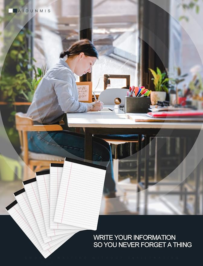 12 Pack Note Pads 5x8 Small Legal Pads White Notepads 5x8 Inch 80 GSM Paper Pads - Image 7