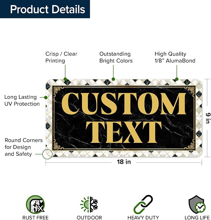 Custom Sign, Custom Street Sign, 11 Font Colors, 13 Font Styles, 4 Hole Options - Image 6