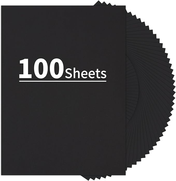 100 Sheets Black Cardstock by UnclePaul