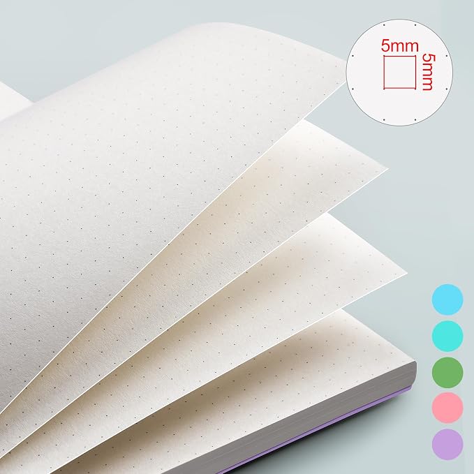 EMSHOI A5 Spiral Notebook Bullet Dotted journal, Small 5.7" X 8.22", 300 - Image 8