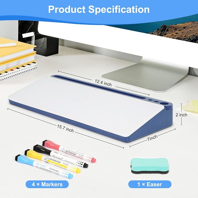 Glass Desktop Whiteboard with Storage, Desk White Board with Computer Keyboard - Image 6